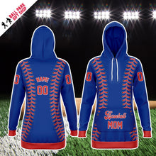 Load image into Gallery viewer, Chicago Blue Baseball Personalized Longline Hoodie