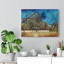 Load image into Gallery viewer, Wildwood Wooden Roller Coaster Oil Painting Wall Art Print Amusement Park