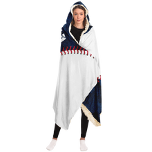 Load image into Gallery viewer, Baseball Gift Ideas New York Baseball Personalized Hooded Blanket Blue & White