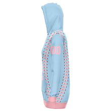 Load image into Gallery viewer, Personalized Long Hoodie Light Blue & Pink