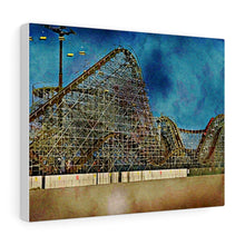Load image into Gallery viewer, Wildwood Wooden Roller Coaster Oil Painting Wall Art Print Amusement Park