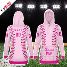 Load image into Gallery viewer, Barbie Baseball Personalized Long Hoodie Light Rose