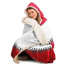 Load image into Gallery viewer, Personalized Baseball Hooded Blanket Red & White