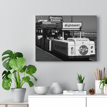 Load image into Gallery viewer, Black and White Photography Wall Art Print WIldwood Boardwalk Tramcar