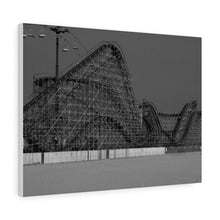 Load image into Gallery viewer, Wildwood Wooden Roller Coaster Black and White Photography Wall Art Print