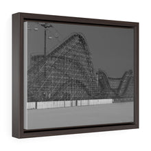 Load image into Gallery viewer, Wildwood Wooden Roller Coaster Black and White Photography Wall Art Print