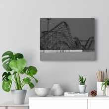 Load image into Gallery viewer, Wildwood Wooden Roller Coaster Black and White Photography Wall Art Print