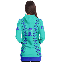 Load image into Gallery viewer, Personalized Long Hoodie Cobalt Turquoise & Blue