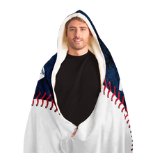 Load image into Gallery viewer, Baseball Gift Ideas New York Baseball Personalized Hooded Blanket Blue & White