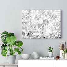 Load image into Gallery viewer, Art Sketch Wall Art Print Morey's Piers Wildwood New Jersey Black & White