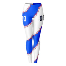 Load image into Gallery viewer, Personalized Leggings Blue & White