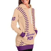 Load image into Gallery viewer, Personalized Long Hoodie Coral & Purple