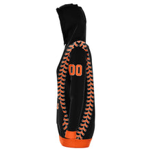 Load image into Gallery viewer, San Francisco Personalized Long Hoodie Black & Orange