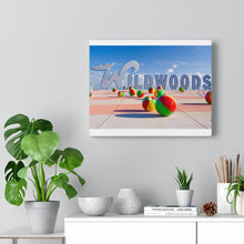Load image into Gallery viewer, Canvas Print Wildwood Crest Wildwoods Sign Beach balls Jersey Shore