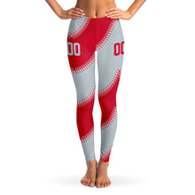 Load image into Gallery viewer, Seattle Personalized Leggings Red & Silver