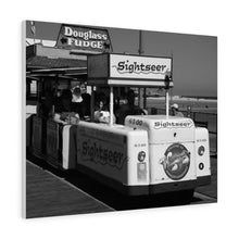 Load image into Gallery viewer, Black and White Photography Wall Art Print WIldwood Boardwalk Tramcar