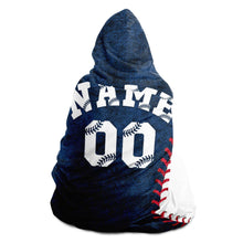 Load image into Gallery viewer, New York Baseball Personalized Hooded Blanket Blue & White