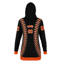Load image into Gallery viewer, San Francisco Personalized Long Hoodie Black & Orange