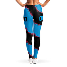 Load image into Gallery viewer, Miami Personalized Leggings Black & Blue