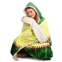 Load image into Gallery viewer, Personalized Baseball Hooded Blanket Green and Yellow