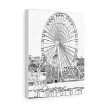 Load image into Gallery viewer, Art Sketch Wall Art Print Wildwood Jersey shore Morey's Piers amusement park Swings Big Ferris Wheel