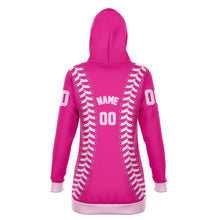 Load image into Gallery viewer, Barbie Baseball Personalized Long Hoodie Pink