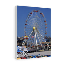Load image into Gallery viewer, Canvas Print Wildwood Jersey Shore Morey's Piers Amusement Park Rides Ferris Wheel Beach
