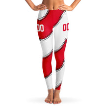 Load image into Gallery viewer, Personalized Leggings Red & White