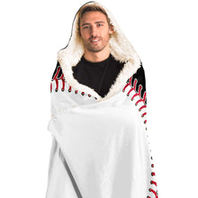 Load image into Gallery viewer, Personalized Baseball Hooded Blanket Black & White