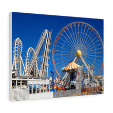 Load image into Gallery viewer, Canvas Print Wildwood New Jersey shore Big Ferris Wheel Ocean View