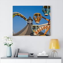 Load image into Gallery viewer, Canvas Print Wildwood Jersey Shore Morey's Piers Amusement Park Rides Ferris Wheel