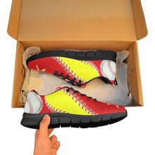 Load image into Gallery viewer, Softball Sneakers Red & Yellow