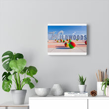 Load image into Gallery viewer, Canvas Print Wildwood Crest Wildwoods Sign Beach balls Jersey Shore