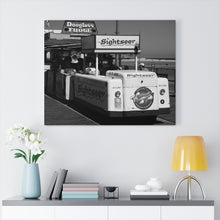 Load image into Gallery viewer, Black and White Photography Wall Art Print WIldwood Boardwalk Tramcar