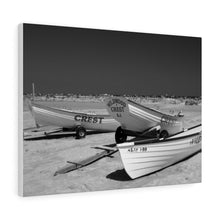 Load image into Gallery viewer, Black and White Photography Wall Art Print Wildwood Crest life guard boats New Jersey beach