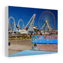 Load image into Gallery viewer, Canvas Print Wildwood New Jersey shore Big Ferris Wheel Ocean View