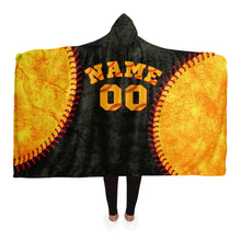 Load image into Gallery viewer, Pittsburgh Baseball Personalized Hooded Blanket Black & Gold