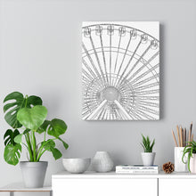 Load image into Gallery viewer, Black & White Art Sketch Wall Art Print Morey's Piers Amusement Park Wildwood Ferris Wheel