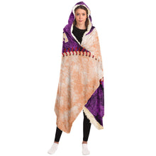 Load image into Gallery viewer, Personalized Baseball Hooded Blanket Purple and Coral