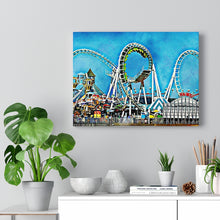 Load image into Gallery viewer, Oil Painting Wall Art Print Wildwood Moreys Piers Beach Sky