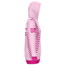 Load image into Gallery viewer, Barbie Baseball Personalized Long Hoodie Light Rose