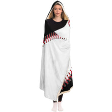 Load image into Gallery viewer, Personalized Baseball Hooded Blanket Black & White