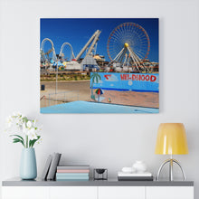 Load image into Gallery viewer, Canvas Print Wildwood New Jersey shore Big Ferris Wheel Ocean View