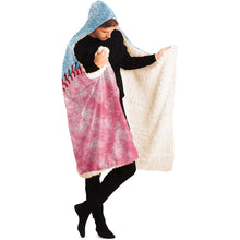 Load image into Gallery viewer, Personalized Baseball Hooded Blanket Pale Blue and Pink