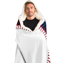 Load image into Gallery viewer, Baseball Gift Ideas New York Baseball Personalized Hooded Blanket Blue & White