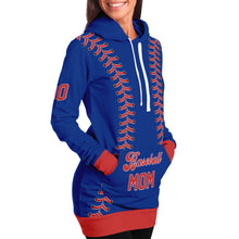 Load image into Gallery viewer, Chicago Blue Baseball Personalized Longline Hoodie