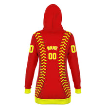 Load image into Gallery viewer, Softball Personalized Long Hoodie Red