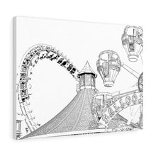 Load image into Gallery viewer, Art Sketch Wall Art Print Wildwood NJ Boardwak Roller Coaster & Ferris Wheel