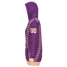 Load image into Gallery viewer, Personalized Long Hoodie Purple & Coral