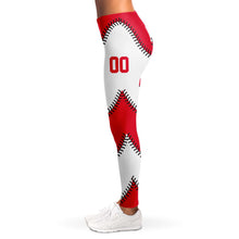 Load image into Gallery viewer, Personalized Leggings Red & White
